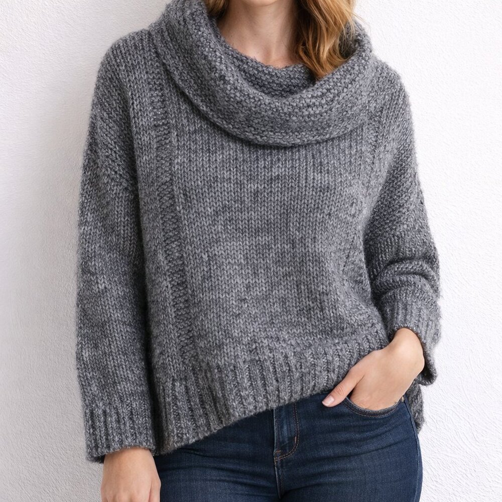 DKNY Jeans Grey Cropped Sweater - Size XS